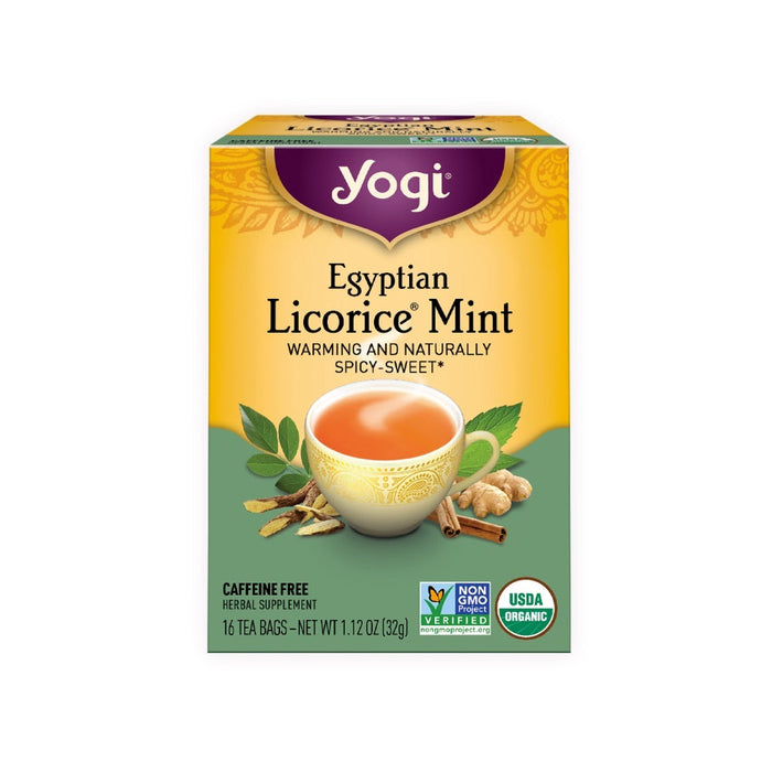 YOGI TEA Herbal Tea Bags Egyptian Licorice Mint 16 Tea Bags 1 Pack