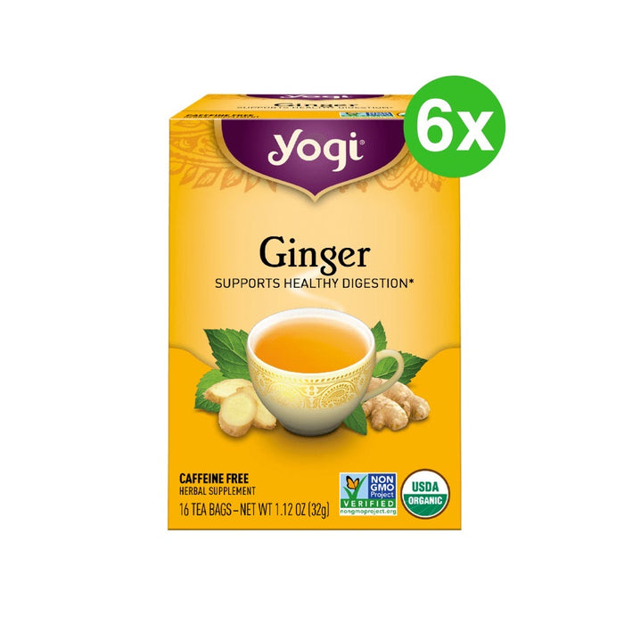 YOGI TEA Herbal Tea Bags Ginger 16 Tea Bags 6 Packs (Extra 5% Off)