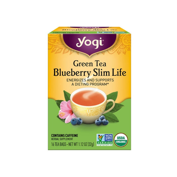 YOGI TEA Herbal Tea Bags Green Tea Blueberry Slim Life 16 Tea Bags 1 Pack