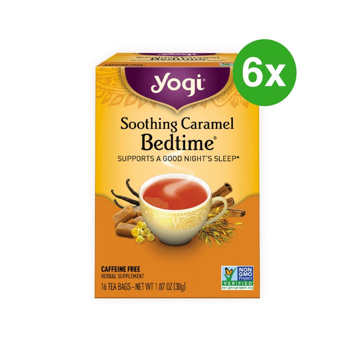 YOGI TEA Herbal Tea Bags Soothing Caramel Bedtime 16 Tea Bags 6 Packs