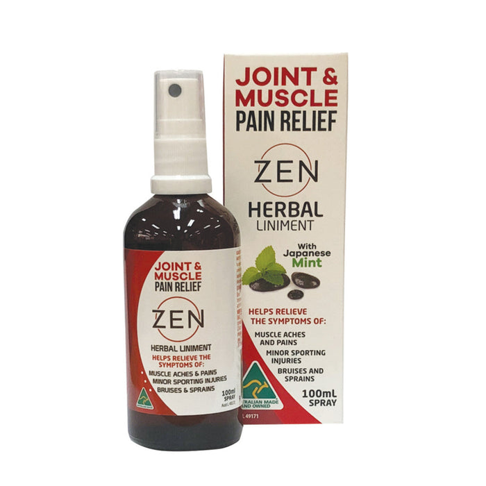 Zen Therapeutics Joint & Muscle Pain Relief Herbal Liniment Dropper 50ml or Spray 100ml 100ml Spray