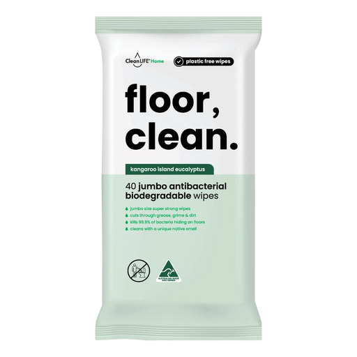 CLEANLIFE Floor Clean Wipes 40pk - front of pack