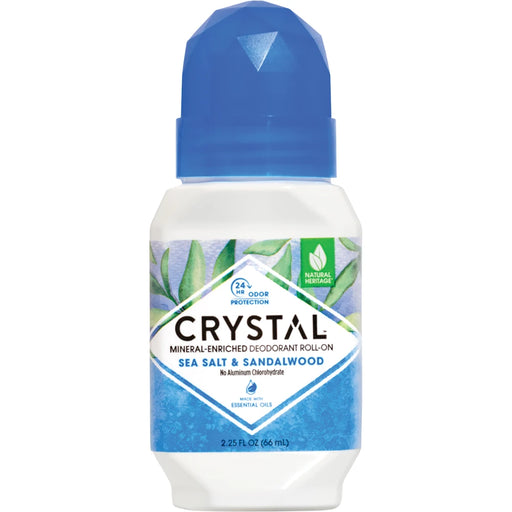 CRYSTAL Roll-On Deodorant Sea Salt & Sandalwood 66ml - front of pack