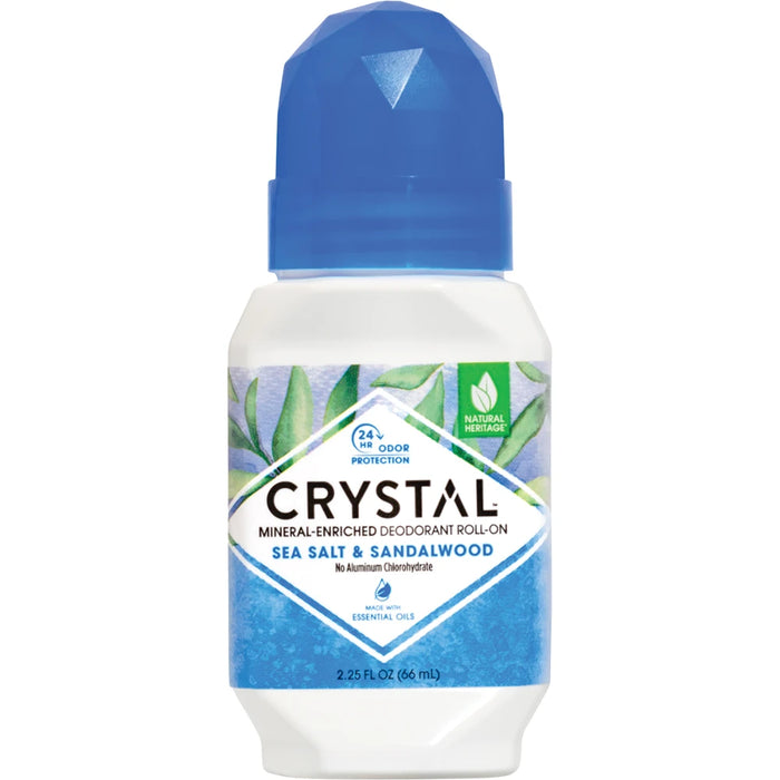 CRYSTAL Roll-On Deodorant Sea Salt & Sandalwood 66ml - front of pack