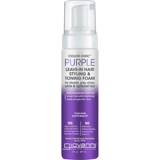 GIOVANNI Leave In Hair Styling & Toning Foam Colour Chic Purple 207ml - front of pack