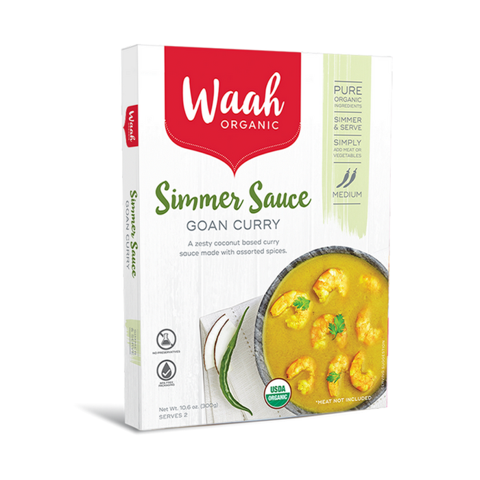 Waah Organic Simmer Sauce Goan Curry 300g x6 BULK