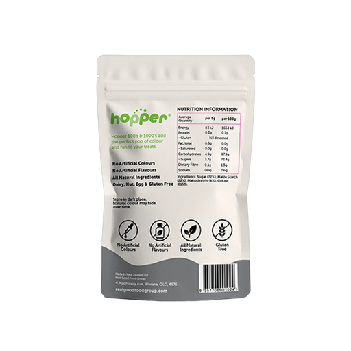 Hopper Natural 100s and 1000s Black back of pack – nutrition information and ingredients