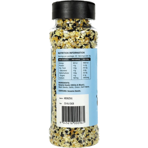 HAB SHIFA Everything Bagel Seasoning with Black Seed Original 110g nutrition and ingredients panel