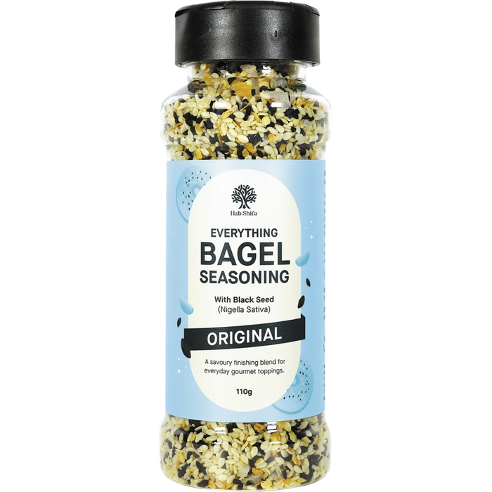 HAB SHIFA Everything Bagel Seasoning with Black Seed Original 110g front of jar