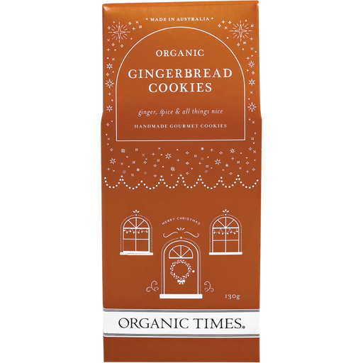 ORGANIC TIMES Organic Gingerbread Cookies 130g front of gift carton