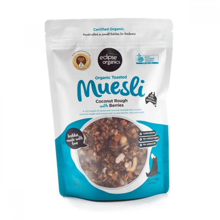 ECLIPSE ORGANICS Organic Toasted Muesli 450g Coconut Rough with Berries