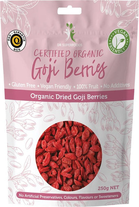 DR SUPERFOODS Dried Goji Berries Certified Organic 500g 250g