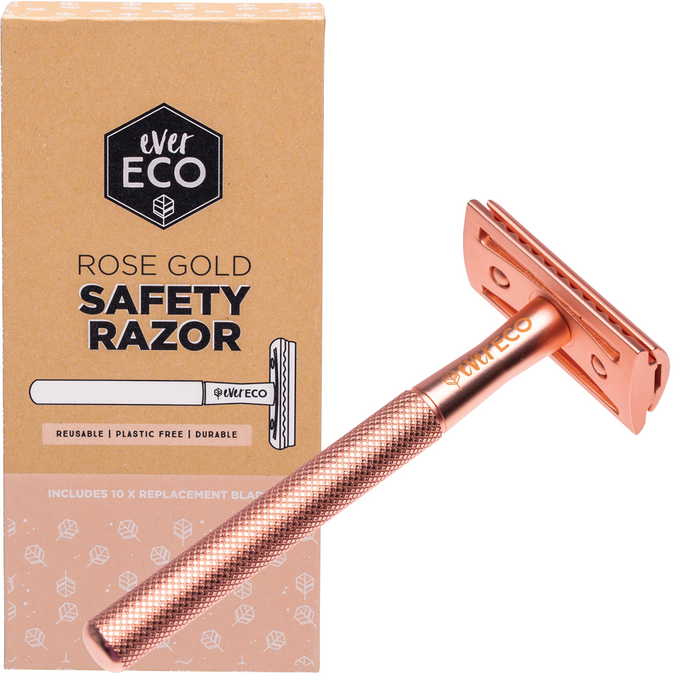 Ever Eco Safety Razor Rose Gold Includes 10 Replacement Blades
