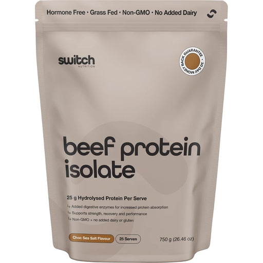 SWITCH NUTRITION Beef Protein Isolate Chocolate Sea Salt 750g - front of pack