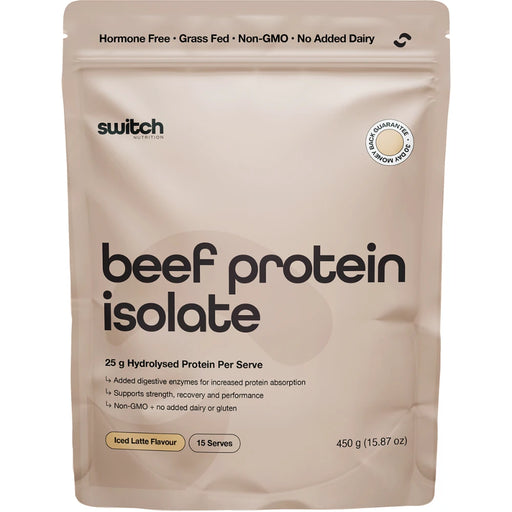 SWITCH NUTRITION Beef Protein Isolate Iced Latte 450g - front of pack