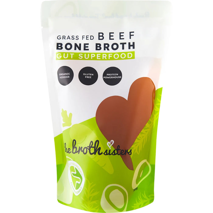 THE BROTH SISTERS Grass Fed Beef Bone Broth 500g - front of pack