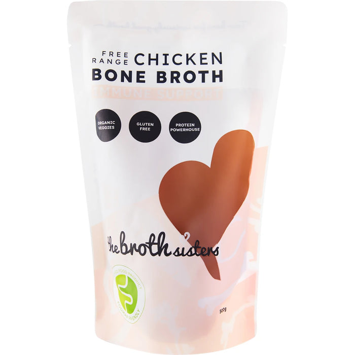 THE BROTH SISTERS Free Range Chicken Bone Broth 500g - front of pack
