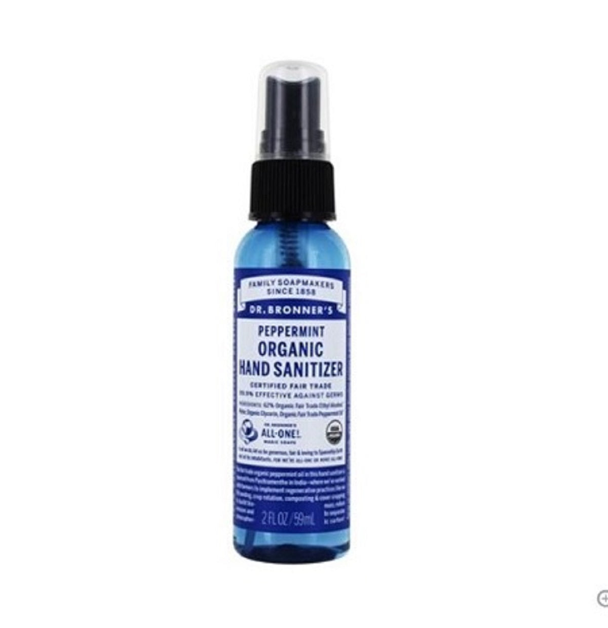 DR BRONNER'S Organic Peppermint Hand Sanitizer Single bottle