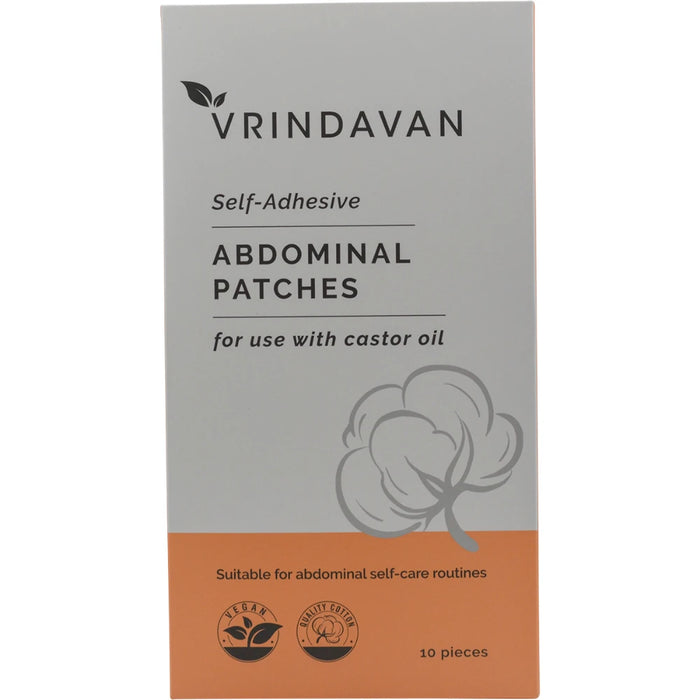 VRINDAVAN Self Adhesive Abdominal Castor Oil Patches 10pk - front of pack