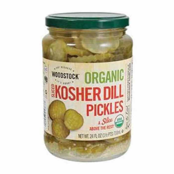 Woodstock Organic Kosher Sliced Dill Pickles 