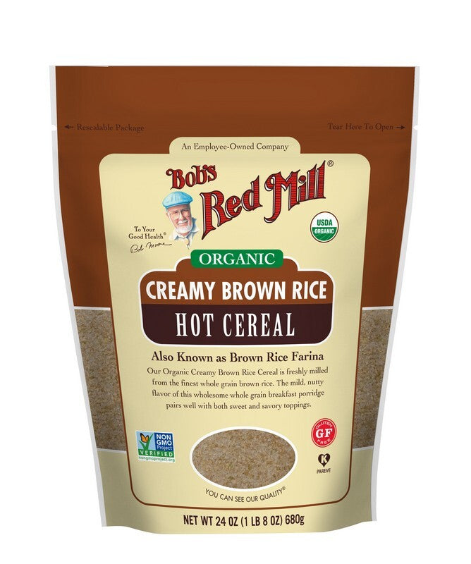 Bob's Red Mill Creamy Rice Hot Cereal Organic Brown Rice Farina 680g ...