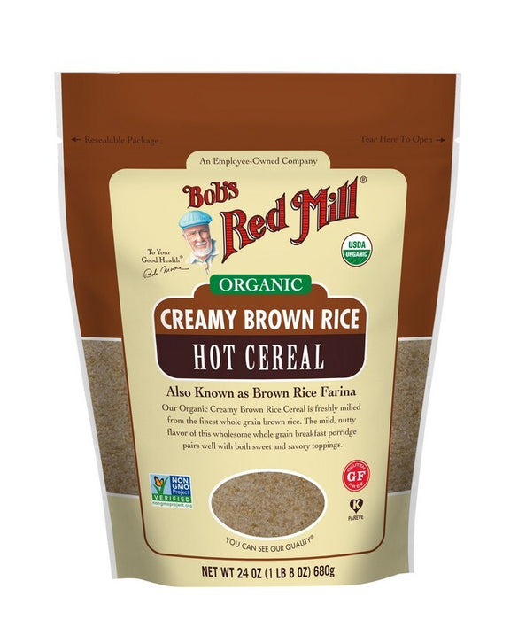 Bob's Red Mill Creamy Rice Hot Cereal Organic Brown Rice Farina 680g