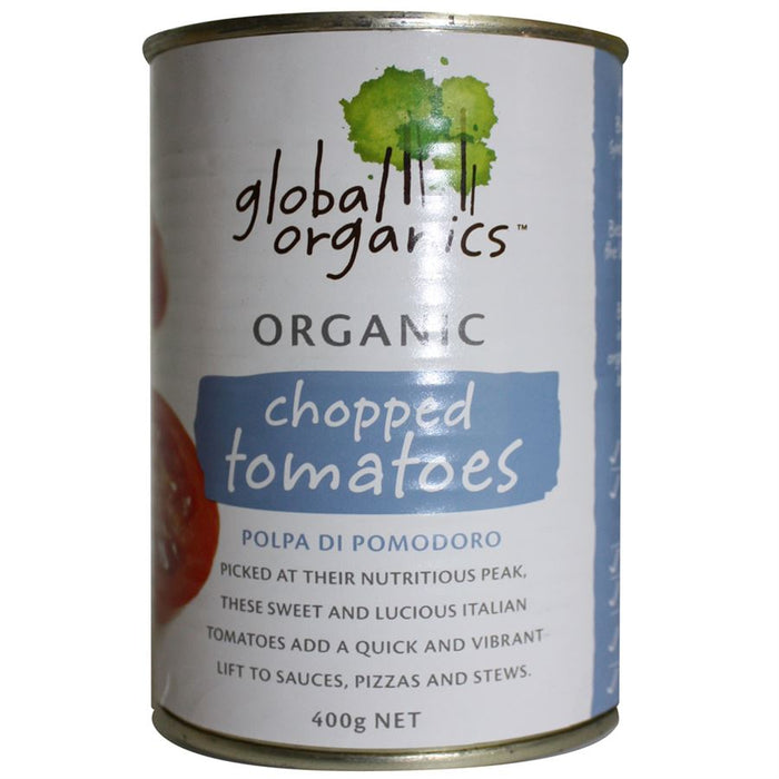 GLOBAL ORGANICS Organic Tomatoes Chopped 400g x 12