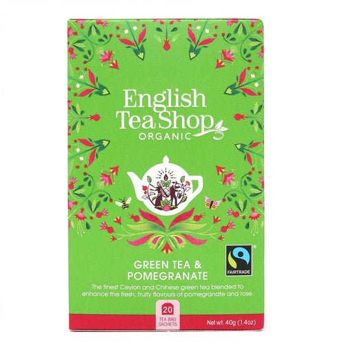 English Tea Shop Organic Green Tea Pomegranate Teabags