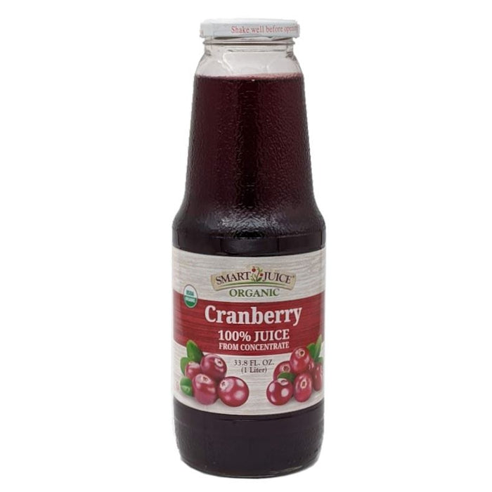 SMART JUICE Organic Cranberry Fruit Juice 1L - (Box of 6 Bottles)