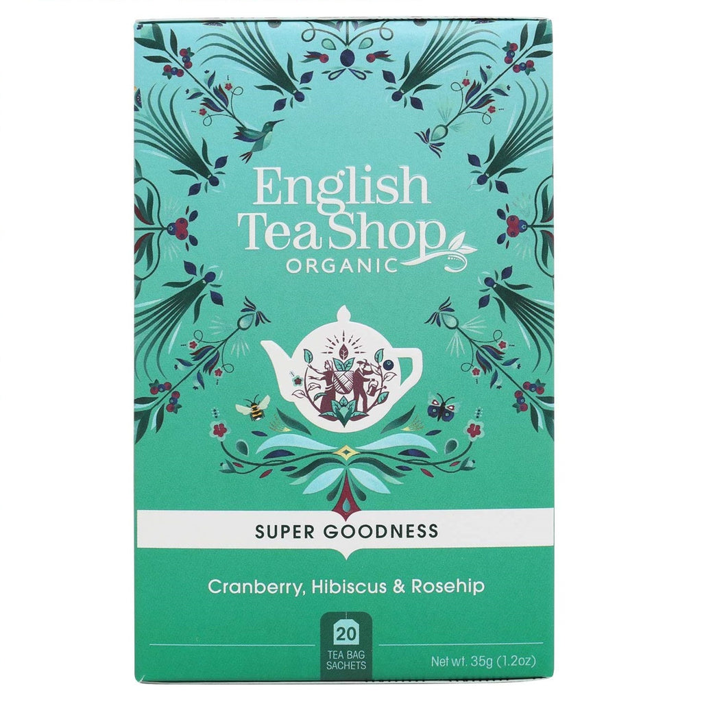 English Tea Shop Herbal Tea super goodness cranberry, hibiscus & rosehip  organic, 20 Count