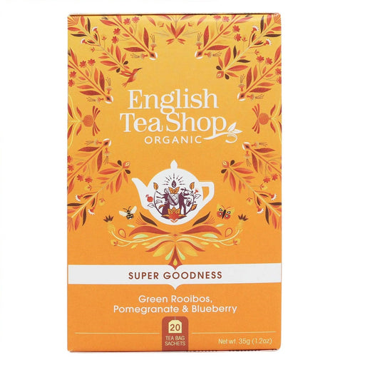 English Tea Shop Organic Green Rooibos, Pomegranate & Blueberry Leaves Teabags