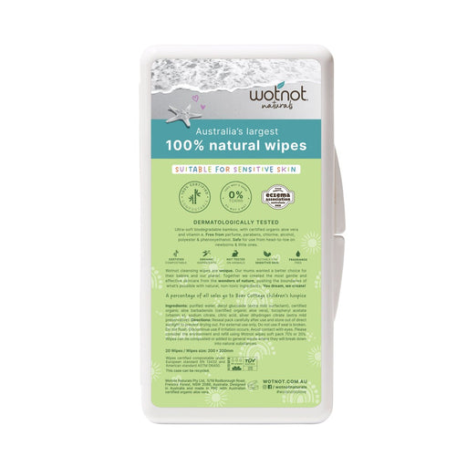 WOTNOT Organic Natural Wipes 100% Biodegradable 20 pcs