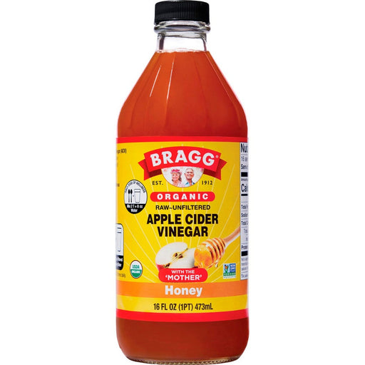 BRAGG Apple Cider Vinegar & Honey Unpasteurised & Unfiltered 473ml