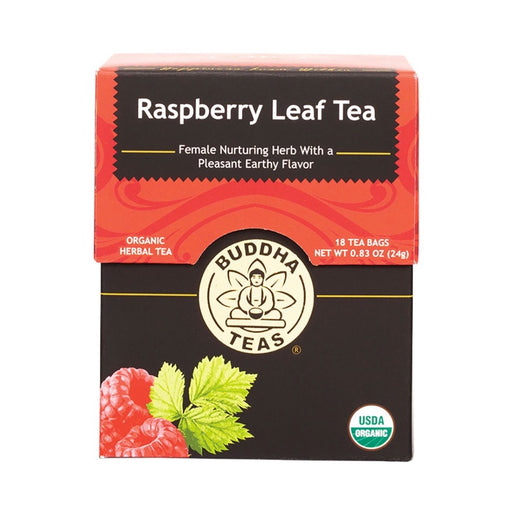 BUDDHA TEAS Organic Herbal Raspberry Leaf Tea - 18 Tea Bags