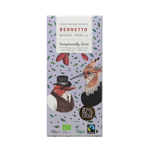 BENNETTO Organic Exceptionally Dark 82% Cocoa - 100g