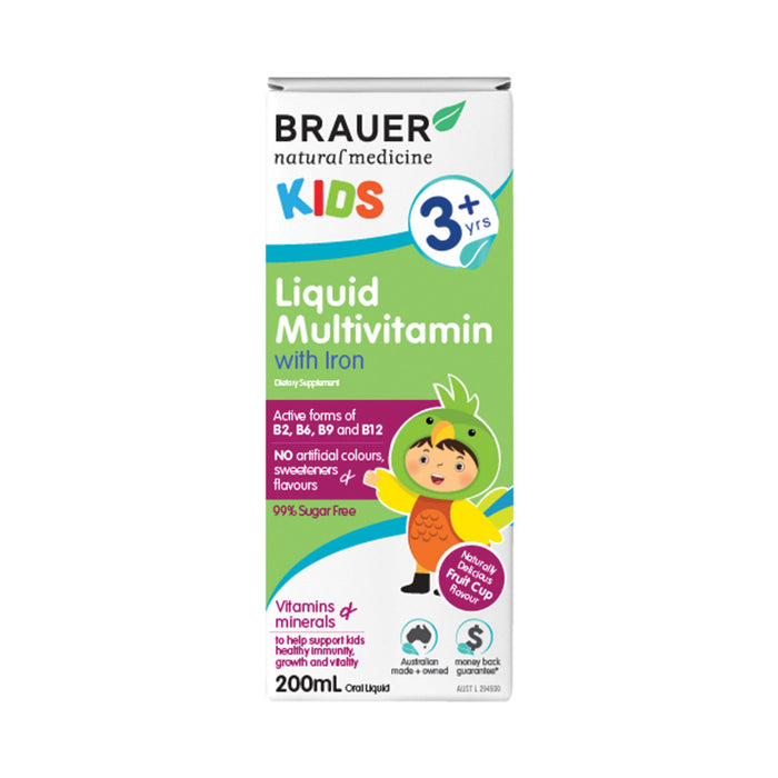 Brauer Kids 3+ years Liquid Multivitamin with Iron 