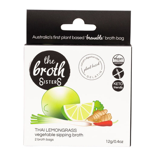 THE BROTH SISTERS Vegetable Sipping Broth Bags Thai Lemongrass