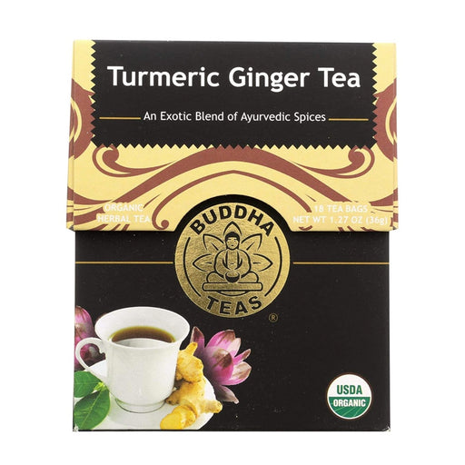 BUDDHA TEAS Organic Herbal Tea Bags Turmeric Ginger Tea - 18 Bags