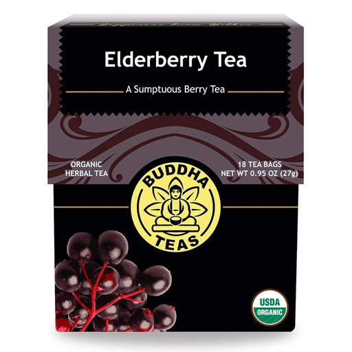 BUDDHA TEAS Organic Herbal Tea Bags Elderberry Tea - 18 Bags