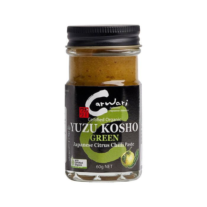 Carwari Organic Yuzu Kosho Japanese Citrus Green Chilli Paste Spouted Jar 60g