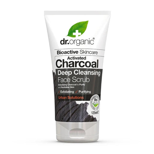DR ORGANIC Activated Charcoal Face Scrub Purifying Bioactive 125ml