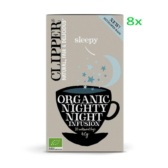 Bulk Deal 8x CLIPPER Organic Nighty Night Tea (Sleep Easy) Infusion 20 teabags