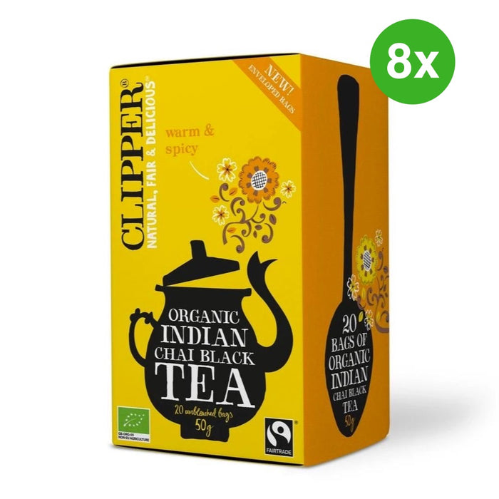 Bulk Deal: 8x Clipper Organic Indian Chai Tea 20 tbags