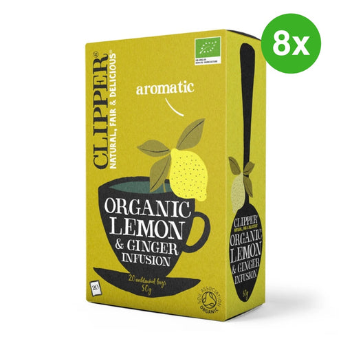 Bulk Deal: 8x Clipper Organic Tea Lemon & Ginger Infusion 20 tbags