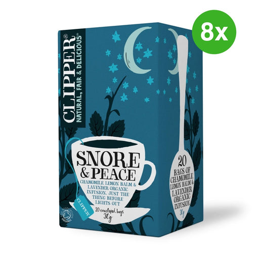 Bulk Deal: 8x Clipper Tea High End Herbal Snore & Peace Organic Enveloped 20 tbags