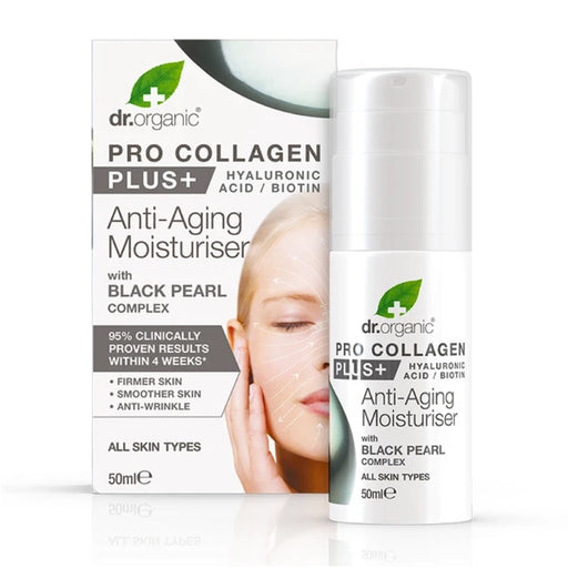 DR ORGANIC Moisturiser Pro Collagen Plus+ Anti Aging with Black Pearl 50ml