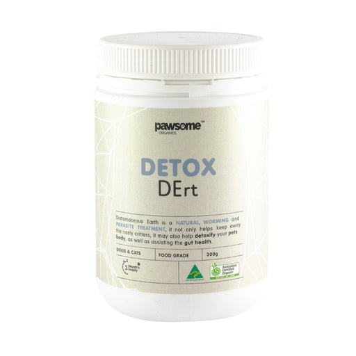 Pawsome Organics Pet Detox DErt (Diatomaceous Earth Worming & Parasite Control for dogs & cats) 300g