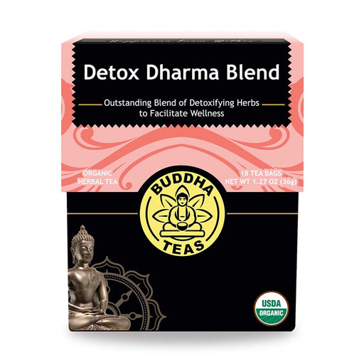 BUDDHA TEAS Organic Herbal Tea Bags Detox Dharma Blend - 18 Bags
