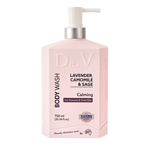 Dr. V Body Wash Lavender, Camomile & Sage - Calming for Stressed & Tired Skin 750ml