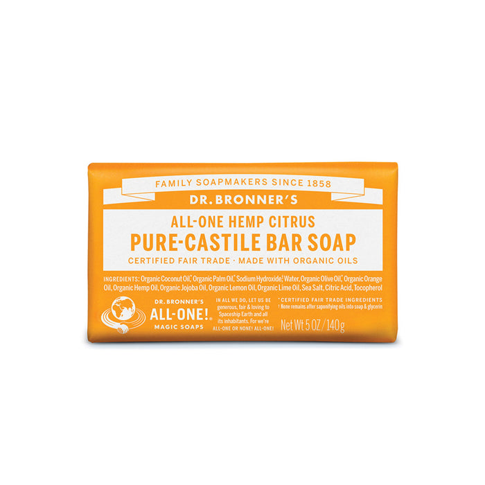 Dr. Bronner's Citrus Pure-Castile Bar Soap Hemp All-One 140g